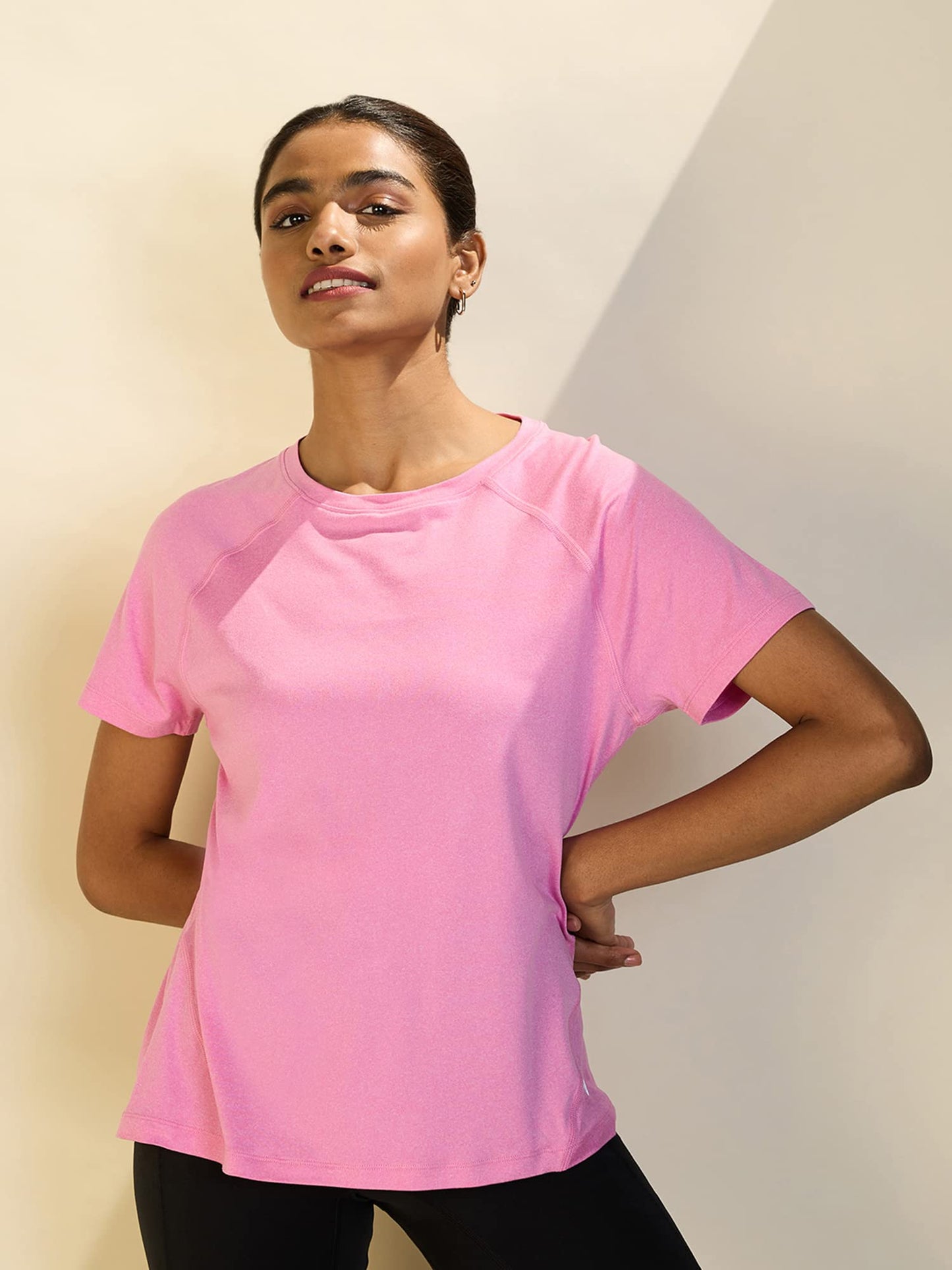 Nykd All Day Sun Protect Running Tee For Workouts & Athletics With Deatiled Ribbed Crew Neck | Sweat Wicking | Anti- Odour | Uv