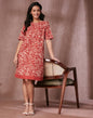 Fabindia Coral Cotton Linen Block Printed Short Dress