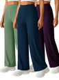 Pinkmint Womens Palazzo Pants High Waist | Wide Leg Stretchable Trousers | Elastic Waist Flared Pants | Casual, Office, Travel, 