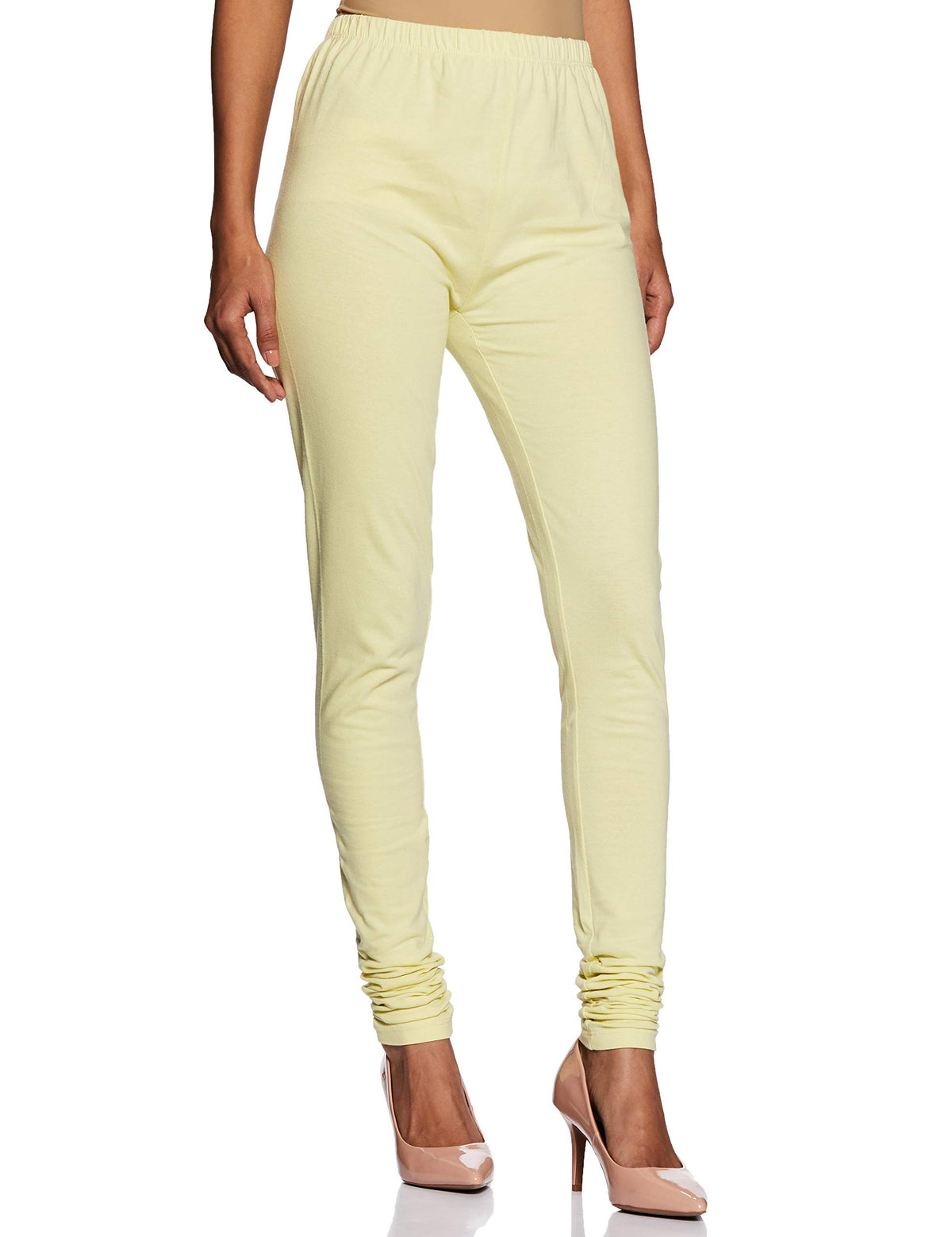 Aurelia WomenS Regular Fit Cotton Churidar (19Fea60024-600339_Yellow_Small_Yellow_S)