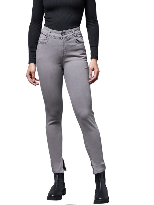 Dolce Crudo Womens Grey Skinny High-Rise Regular Stretchable Denim Jeans (DOSS22DEN12-42-17-26,Grey,26)