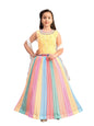 Aarika GirlS Polyester Lehenga Choli Set (Lch-38242_Yellow_12-13 Years)