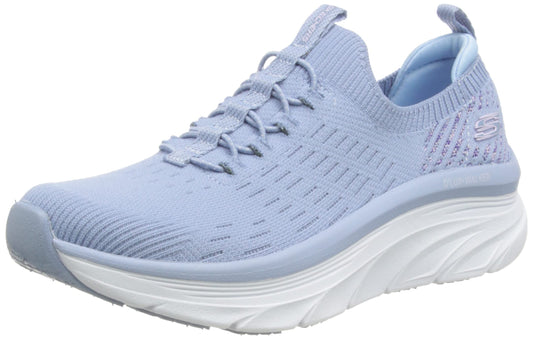 Skechers Women DLux Walker Star Stunner Grigio Knit Trim Casual Shoes
