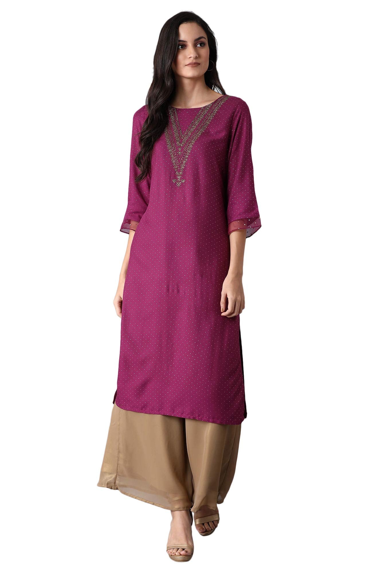 W For Woman WomenS Viscose Regular Kurta (22Few14107