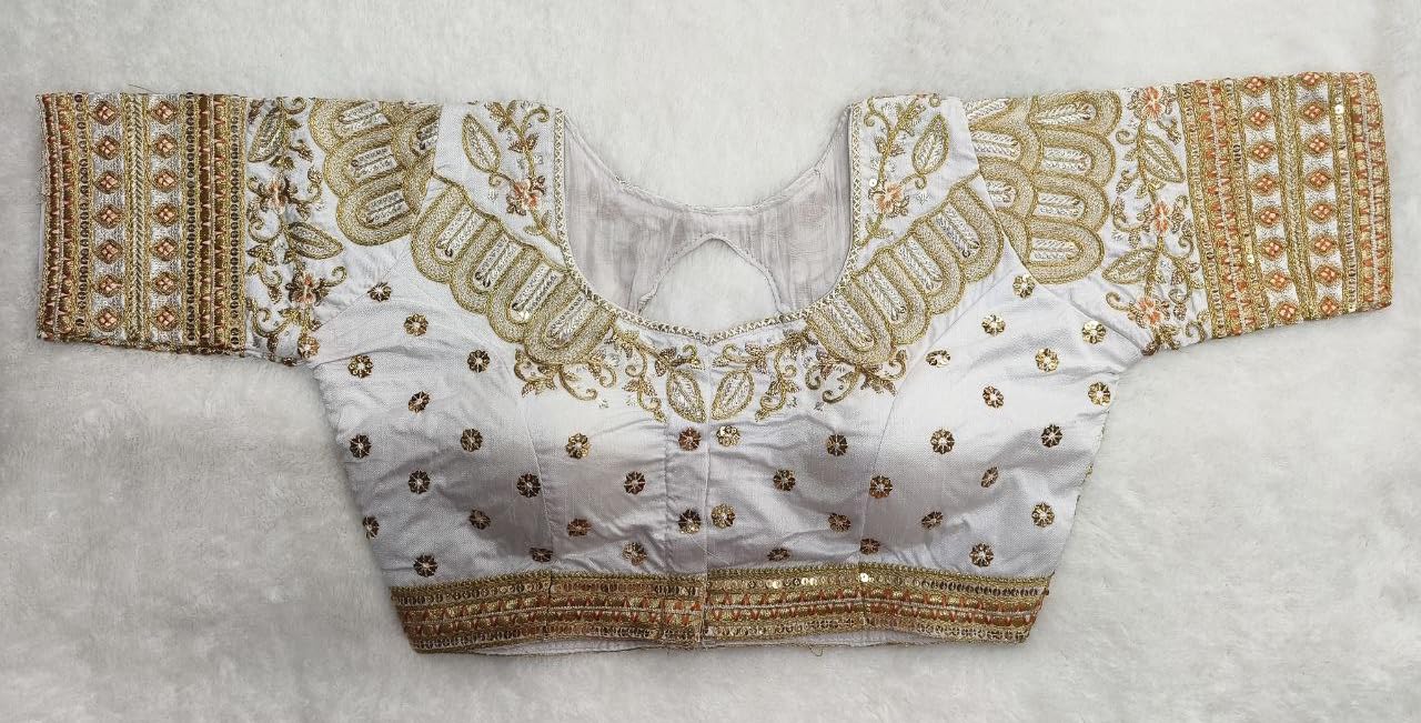 Vihu Fashion WomenS Readymade Blouse Embroidery Multi Heavy Coding Gold Thread Indian Ethnic Designer Stitched Bridal Saree Blo