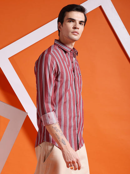The Indian Garage Co Mens Slim Fit Shirt (0723-SHSTYD-01_Rust