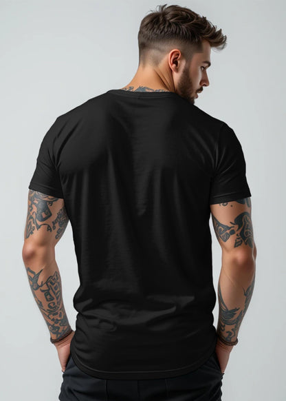 Peppyzone Mens Regular Fit T-Shirt (PZ-GYM153_Black