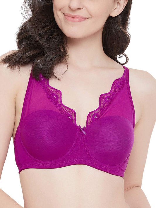 Clovia Womens Padded Underwired Full Cup T-Shirt Bra (BR2095R12_Purple_34D)