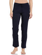 Enamor Essentials Womens Mid Rise Slim Fit Straight Leg Breathable Stretch Cotton Lounge Pants with Drawstring and Invisible Zip
