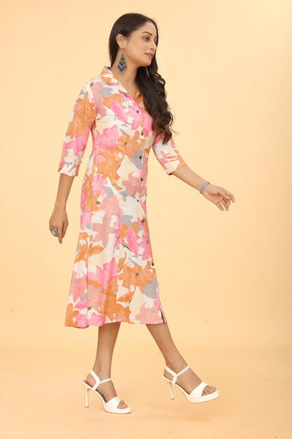 Kesudi Latest Floral Print A-Line Dress For Women Stylish Summer Printed Rayon Dress For Women Modern & Chic Design New 2025 Col