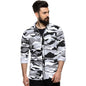 Campus Sutra Mens Regular Fit Full Sleeve Shirt for Casual Wear |Grey|Colorblock|Front Spread Collar|Shirt Crafted with Comfort