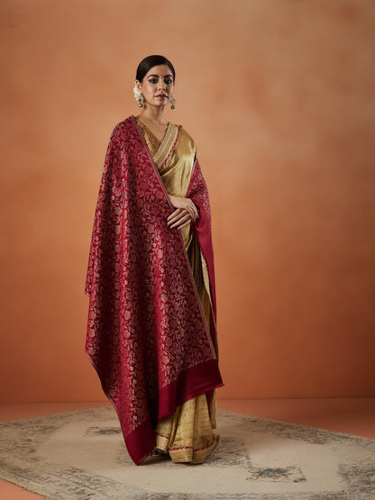 Pashmoda Women Gulnari Kaani Wool Blend Stole (Size : 71X203 CM)