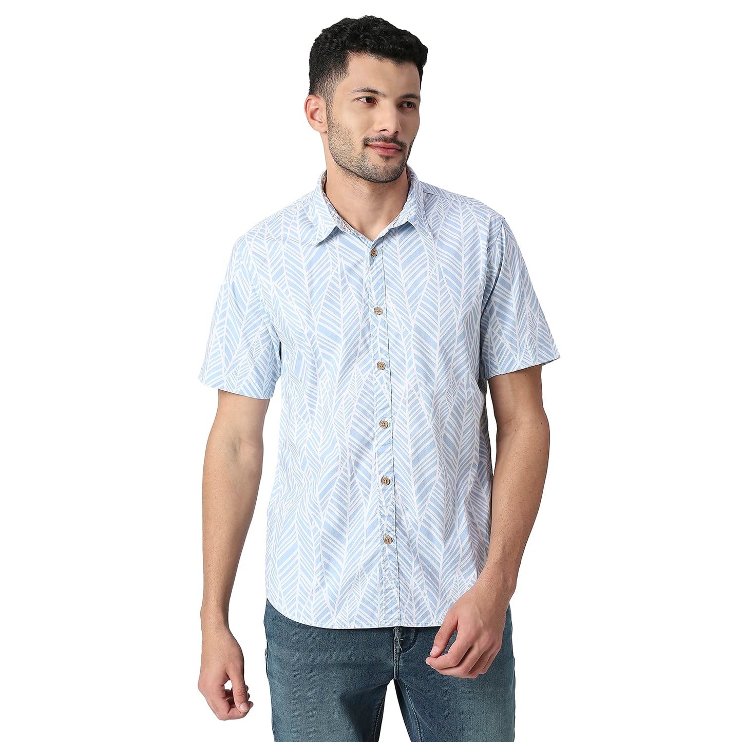 Pepe Jeans MenS Regular Fit Shirt (Pm308140551M_Sky Blue