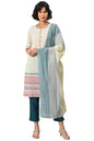Natural Ethnic Kurta, Green Palazzo And Dupatta Set