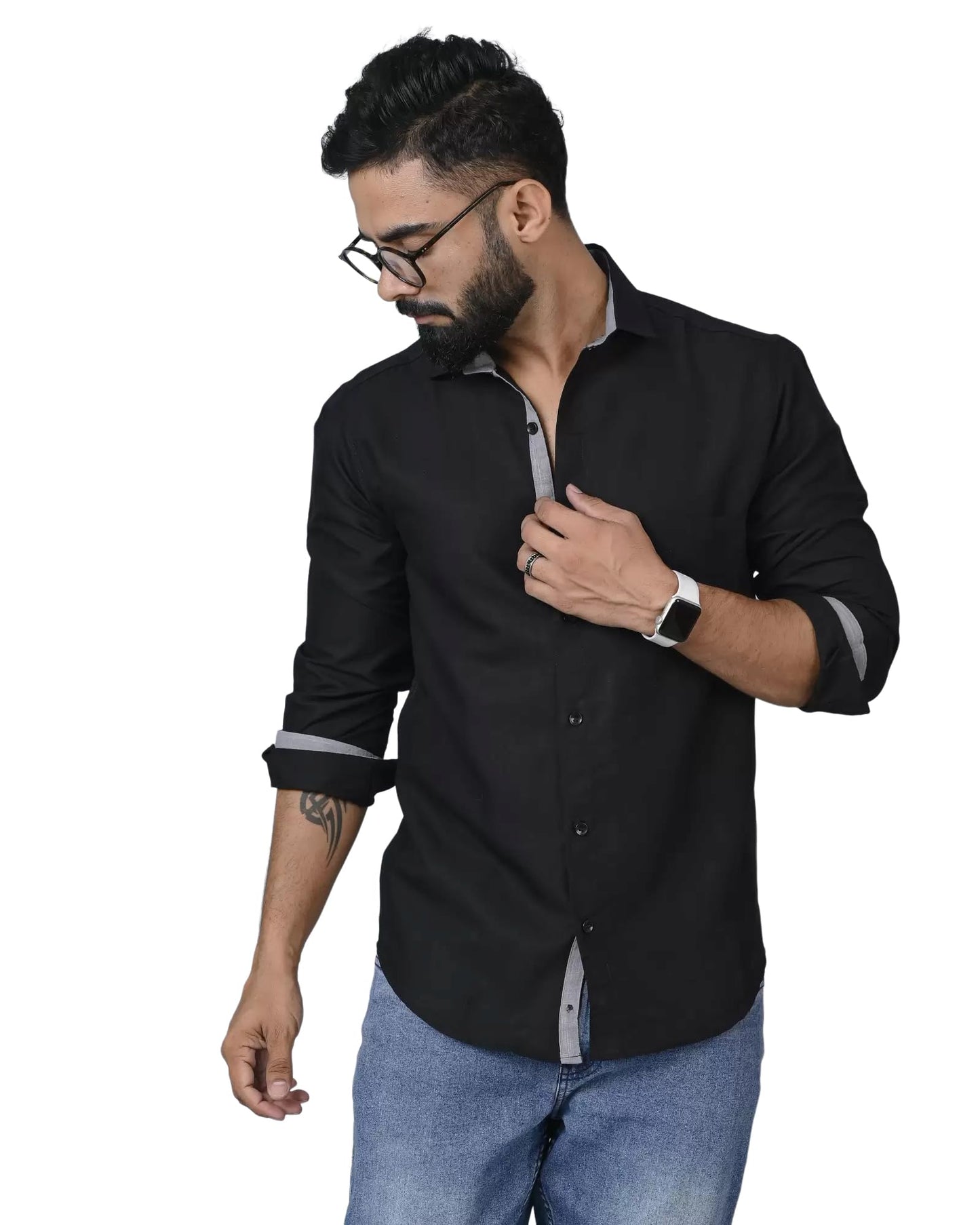 Pinkmint Mens Long Sleeve Button Down Shirt for Men Collared Casual Formal Soild Shirt