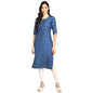 Pinkmint Stylish Women's Crepe Blue Color Ethnic Motif Printed Straight Kurti (C-530353-S)