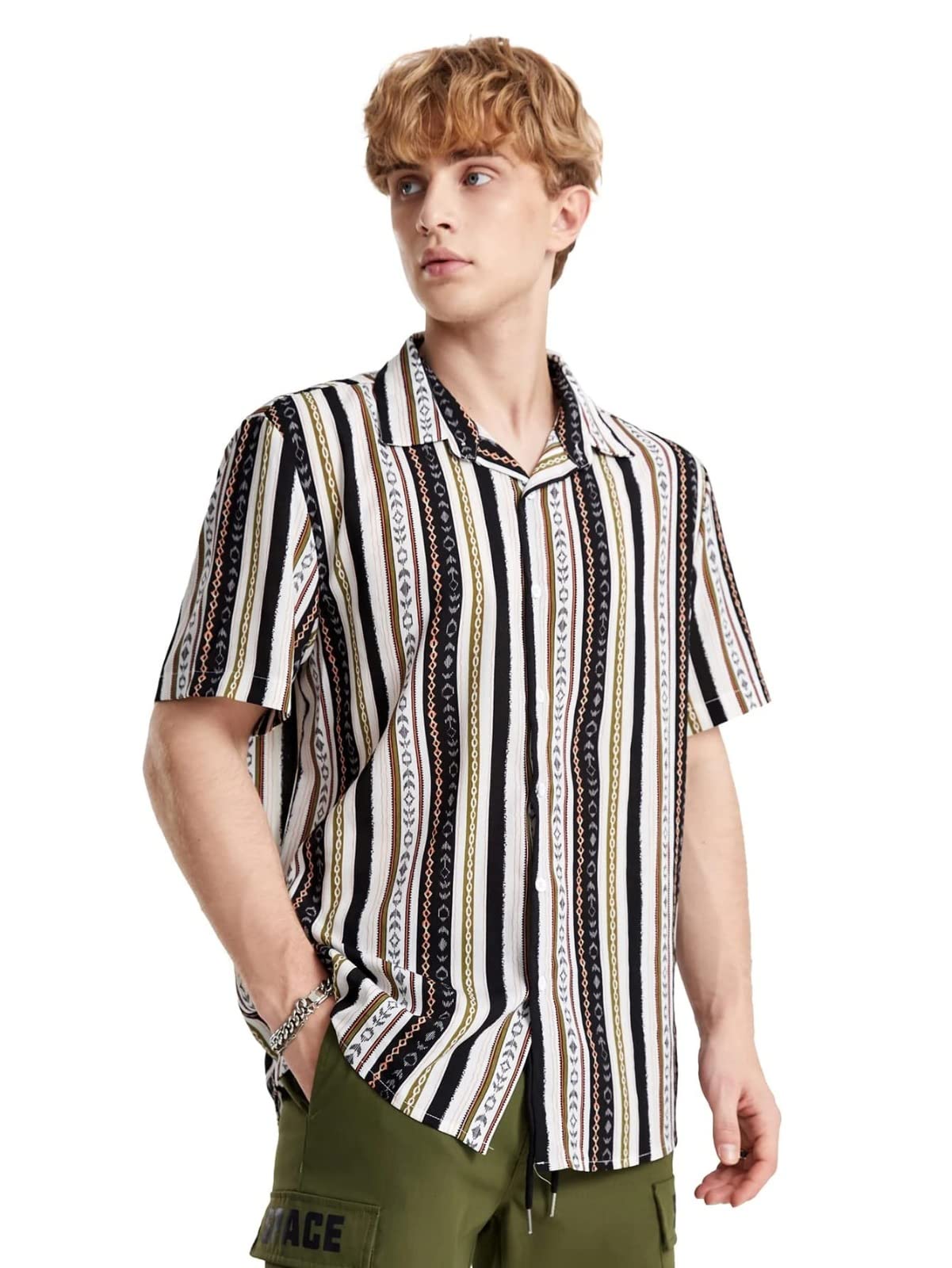 Greciilooks Mens Rayon Casual Shirt Regular Fit Men Casual Shirt (Multicolour, Xx-Large)