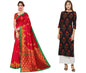 ANNI DESIGNER Women's Printed Saree and Printed Kurti (RUTI-SK-6M (5))