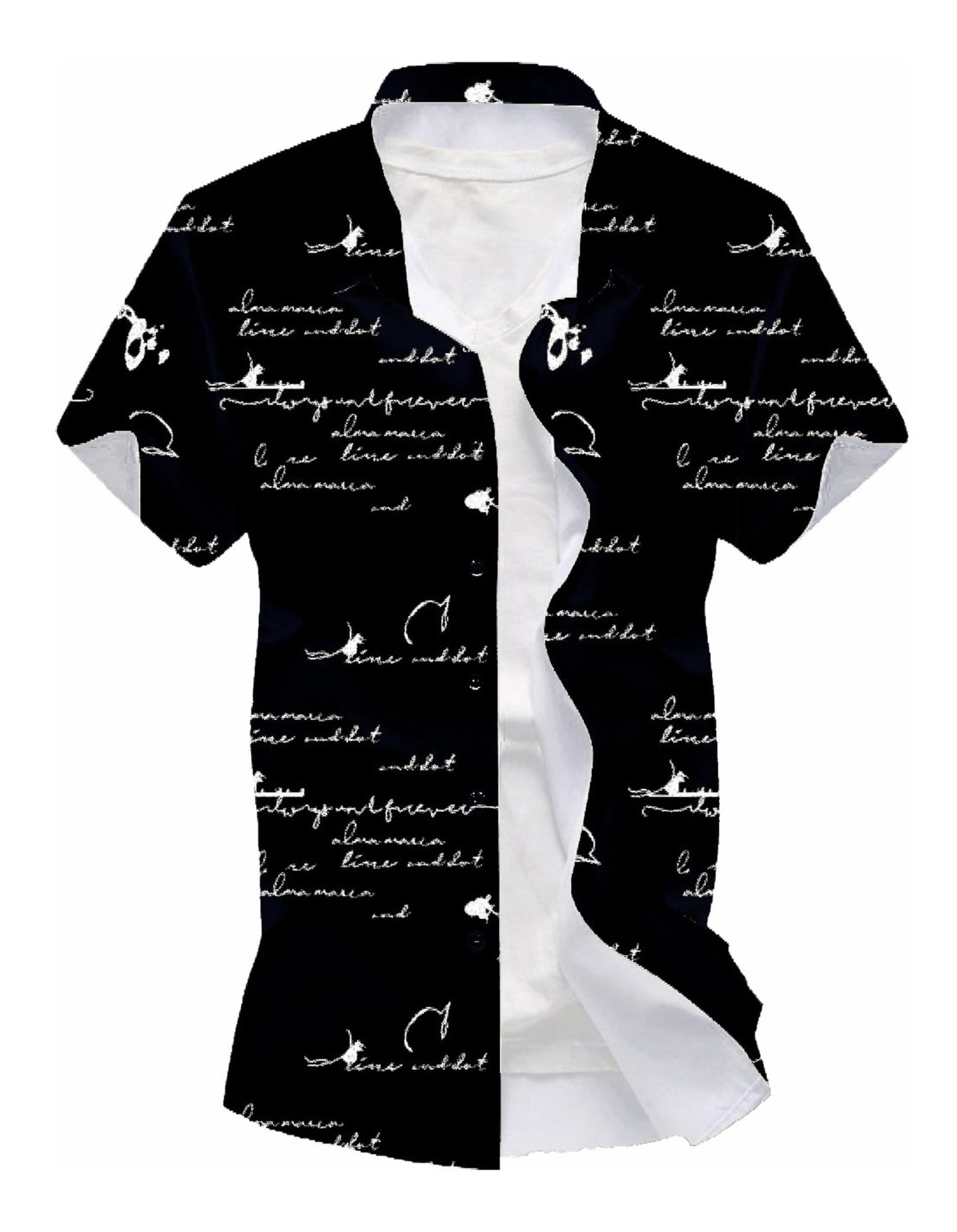 Kadiyu Half Sleeve Casual Printed Shirts For Men Regular Fit Printed Spread Collar Casual Shirt Lycra Fabric With Combo Shirt (P