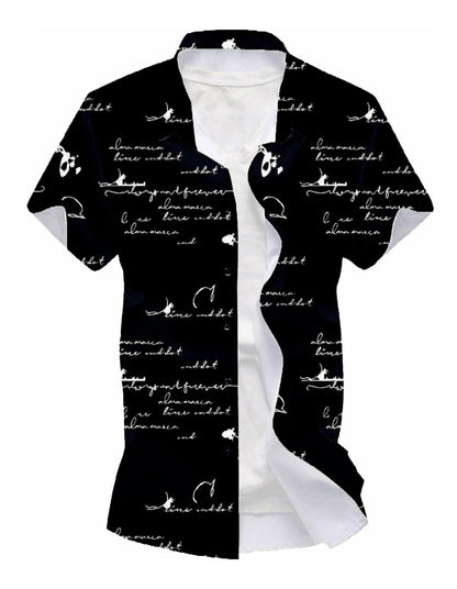 Kadiyu Half Sleeve Casual Printed Shirts For Men Regular Fit Printed Spread Collar Casual Shirt Lycra Fabric With Combo Shirt (P