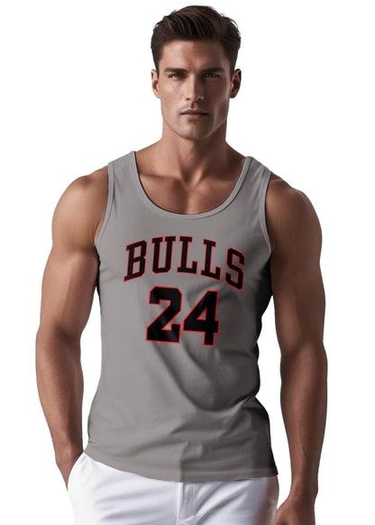 Peppyzone Mens Printed Regular Fit Vest (TT-Bulls23-891_Grey2