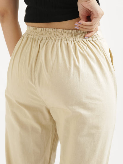 Digital Shopee Women Cotton Pant Stretchable Regular Slim Fit Trouser | Pocket Pants For Office | Cotton Casual Pant For WomenS
