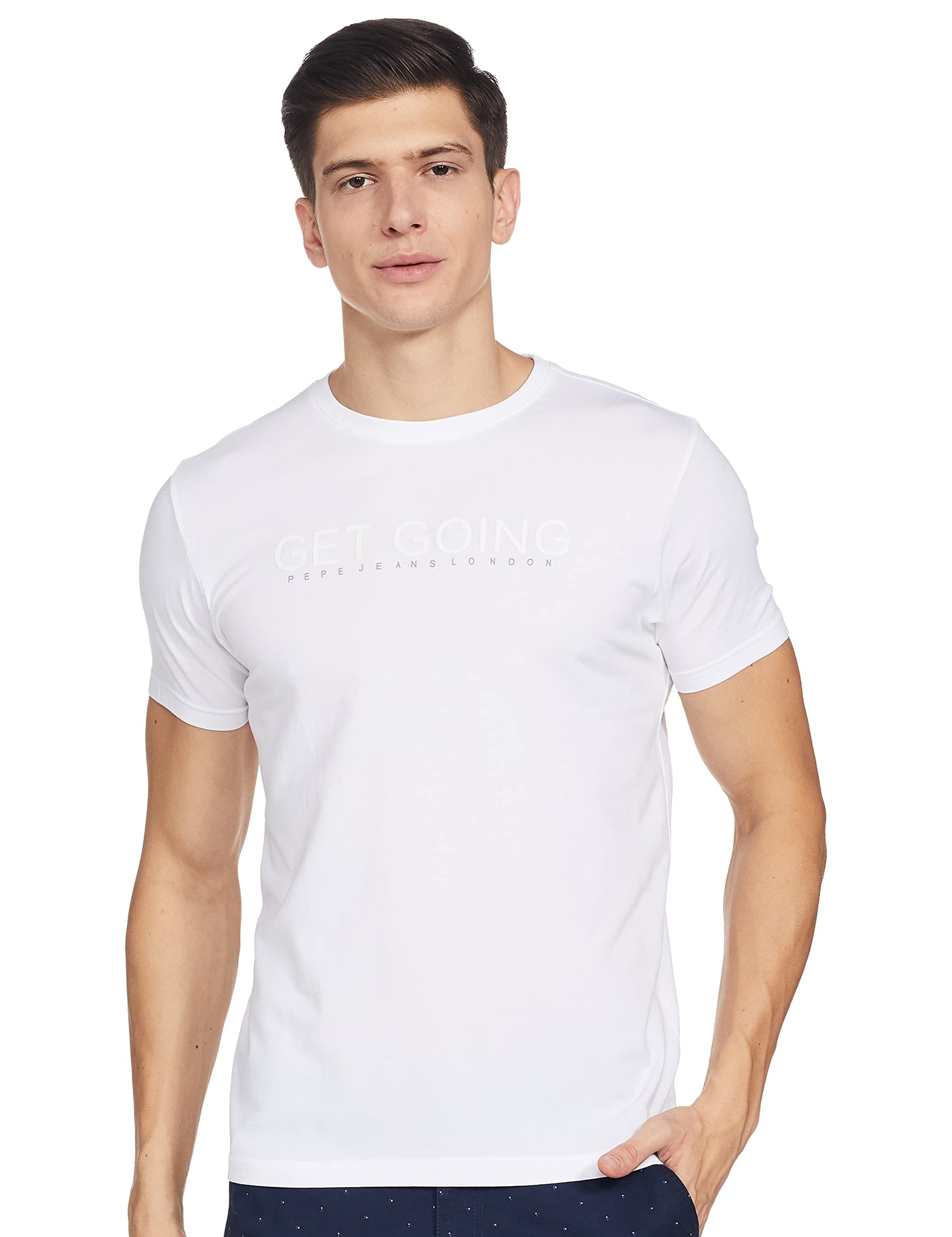 Pepe Jeans MenS Solid Regular T-Shirt (Pm507372_Red S)