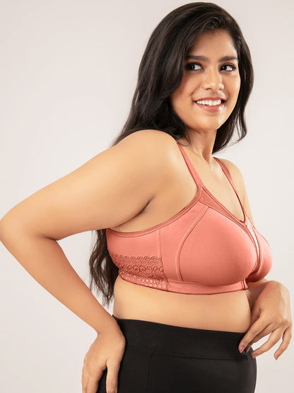 Nykd (Nyb101) Cotton Non Padded & Non Wired Everyday Bra For Women | M-Frame Structure For Bounce Control With Full Coverage & S