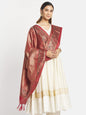 Fabindia Red Silk Handblock Printed Dupatta (Free Size)