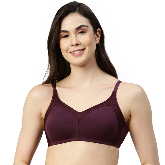 Enamor AB75 M-Frame JIggle Control Full Support Supima Cotton Bra - Non-Padded, Wirefree & Full Coverage