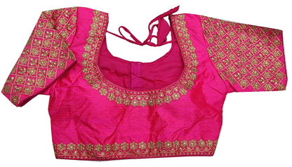 Vihu Fashion WomenS Heavy Embroidery Handwork Half Sleeves Readymade Blouse
