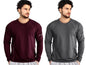 Noble Monk MenS Round T Shirt (Combo Pack Of 2) -Regular Fit |Full Sleeves |Solid Pattern | Casual T-Shirt For Men