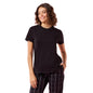 Enamor Womens Solid Relaxed Fit T-Shirt (E311_Jet Black