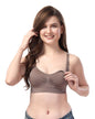Fabme WomenS Nylon Non Padded Wire Free Maternity Bra Chocolate