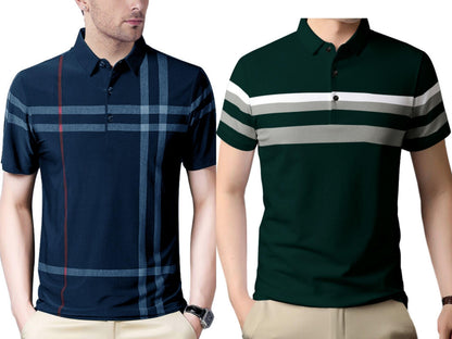 Noble Monk MenS (Combo Pack Of 2) -Regular Fit Polo T Shirt |Half Sleeves |Collar Tshirts |Casual Tshirt