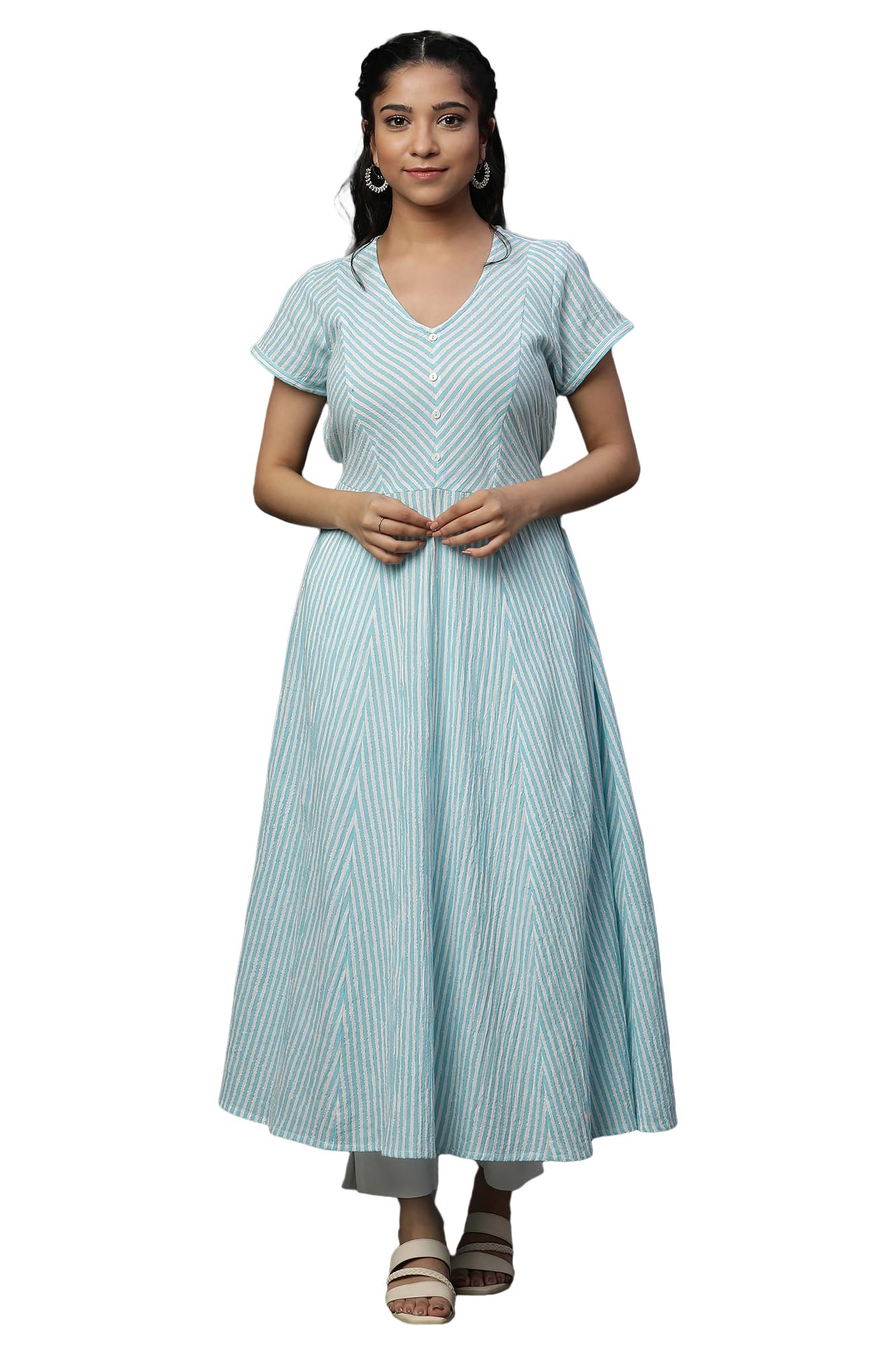 Aurelia WomenS Cotton Regular Kurta (24Fea14806-704874_Blue