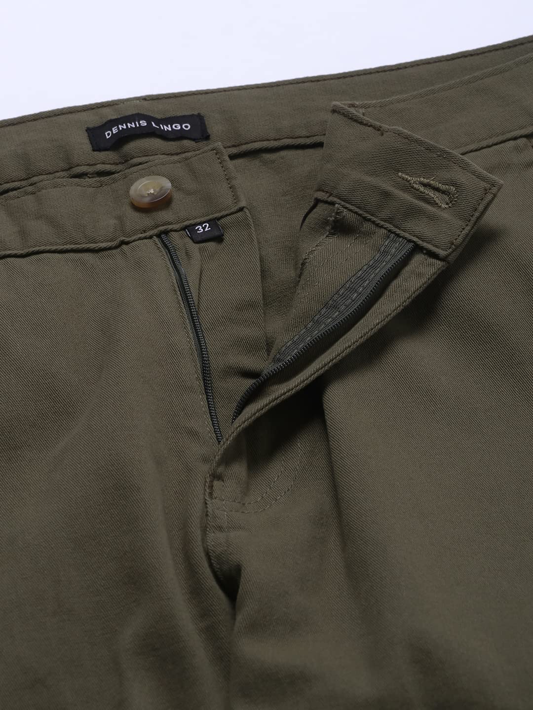 Dennis Lingo Slim Fit Dark Olive Solid Cargo for Men
