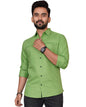 Besix MenS Green Cotton Blend Full Sleeve Shirt For Man With Tailored Fit Spread Collar And Standard Length - Formal Stylish We