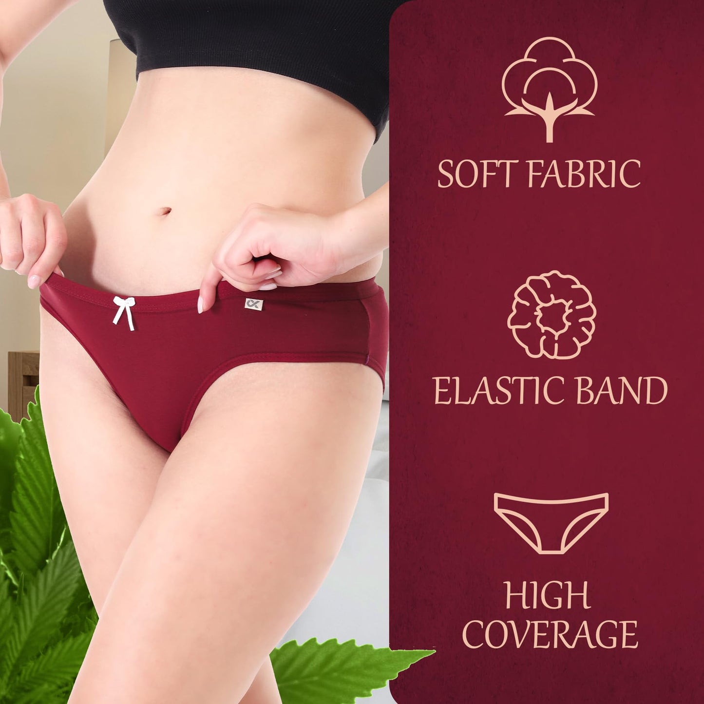 Xjarvis Caribeanchic WomenS Hipster Panty - Soft Stretchable Combed Cotton Underwear, High Coverage Bikini Briefs, Breathable &
