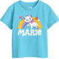 Bon Organik Girls Regular Fit T-Shirt (BON11403_Sky Blue
