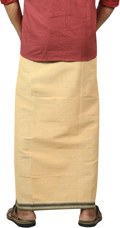 Prakasam Cotton Mens Kerala Thalapathi Border 2Way Pocket (Right &Left Side) Flexi Size (Adjustable) Colour Dhoti With 2 Side Po