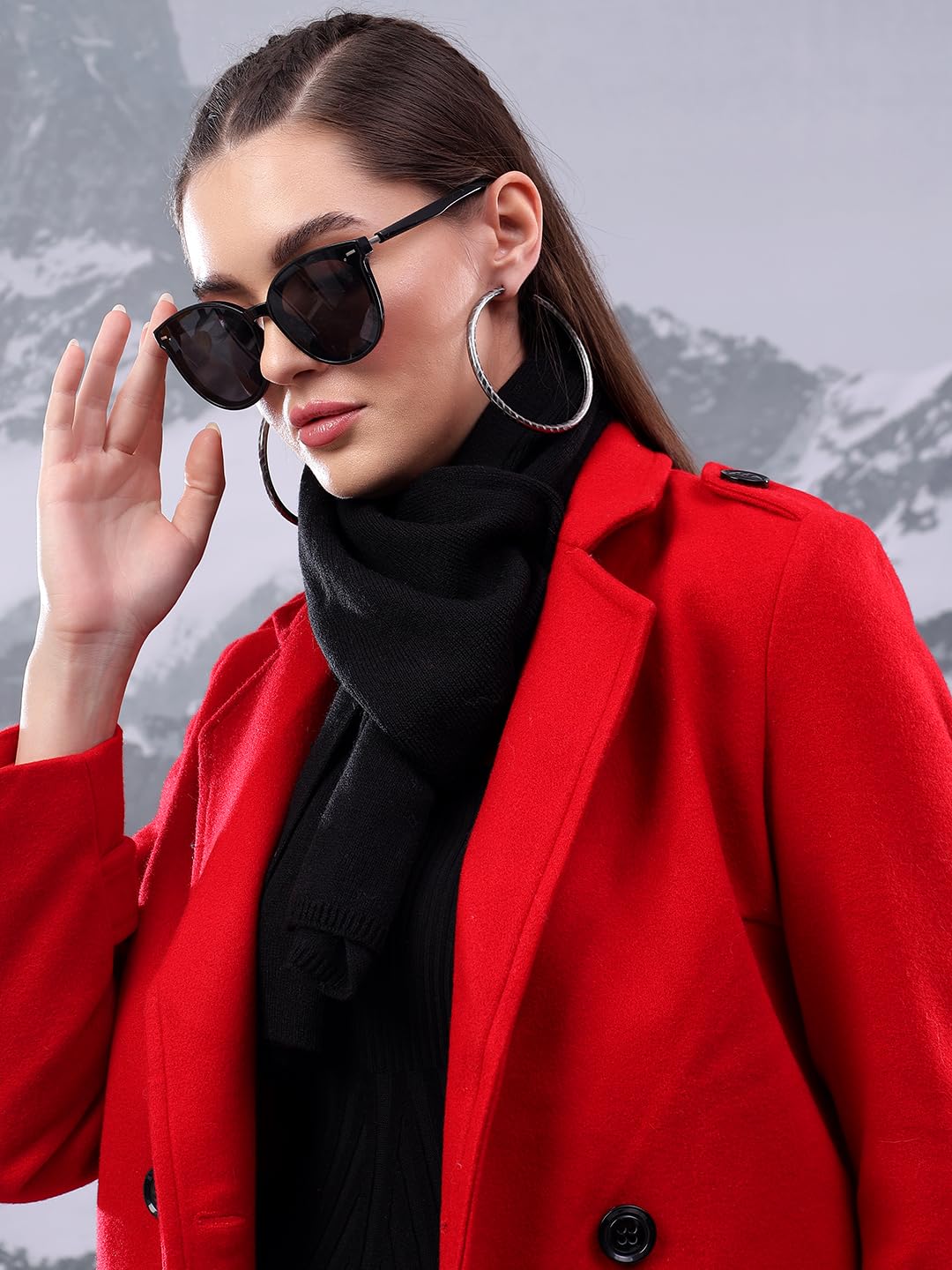 Kotty WomenS Longline Tailored Sleek & Sophisticated Layering Piece Coat (Red,S)