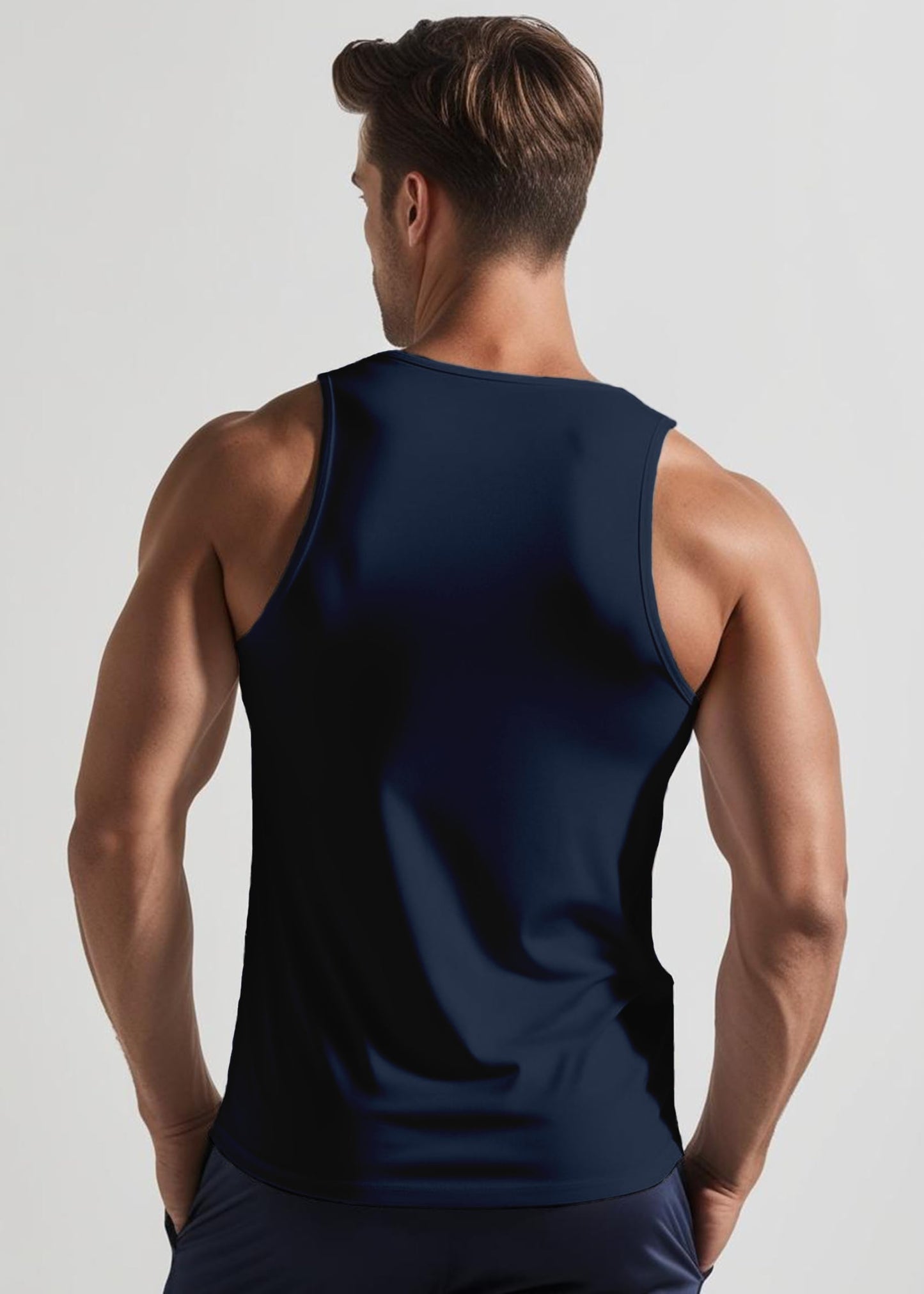 Peppyzone Mens Printed Regular Fit Vest (TT-Trendy-19_Navy Blue2