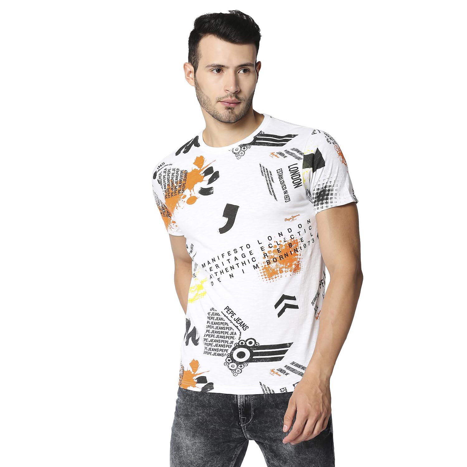 Pepe Jeans MenS Fitted T-Shirt (Pm508805_White L)