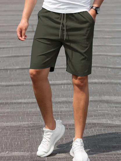 Nobero MenS Bermuda Shorts (1M-Bwsh-R0036-Bl_Olive Green/Navy Blue