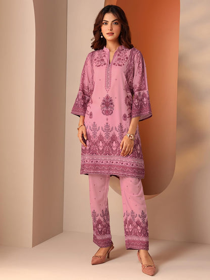 Libas WomenS Cotton Blend Co-Ords (400797_Pink