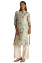 Soch Womens Muslin Floral Straight Kurta (CWA5KU61426_Teal