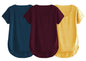 Fabricorn Combo Of Three Plain Mustard Yellow, Airforce Blue And Wine V-Neck Up And Down Cotton Tshirt For Women (Mustard Yellow