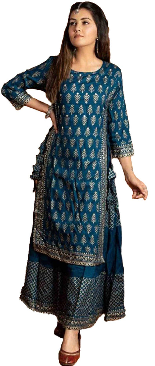 ANNI DESIGNER Women's Rayon Regular Kurta with Palazzo