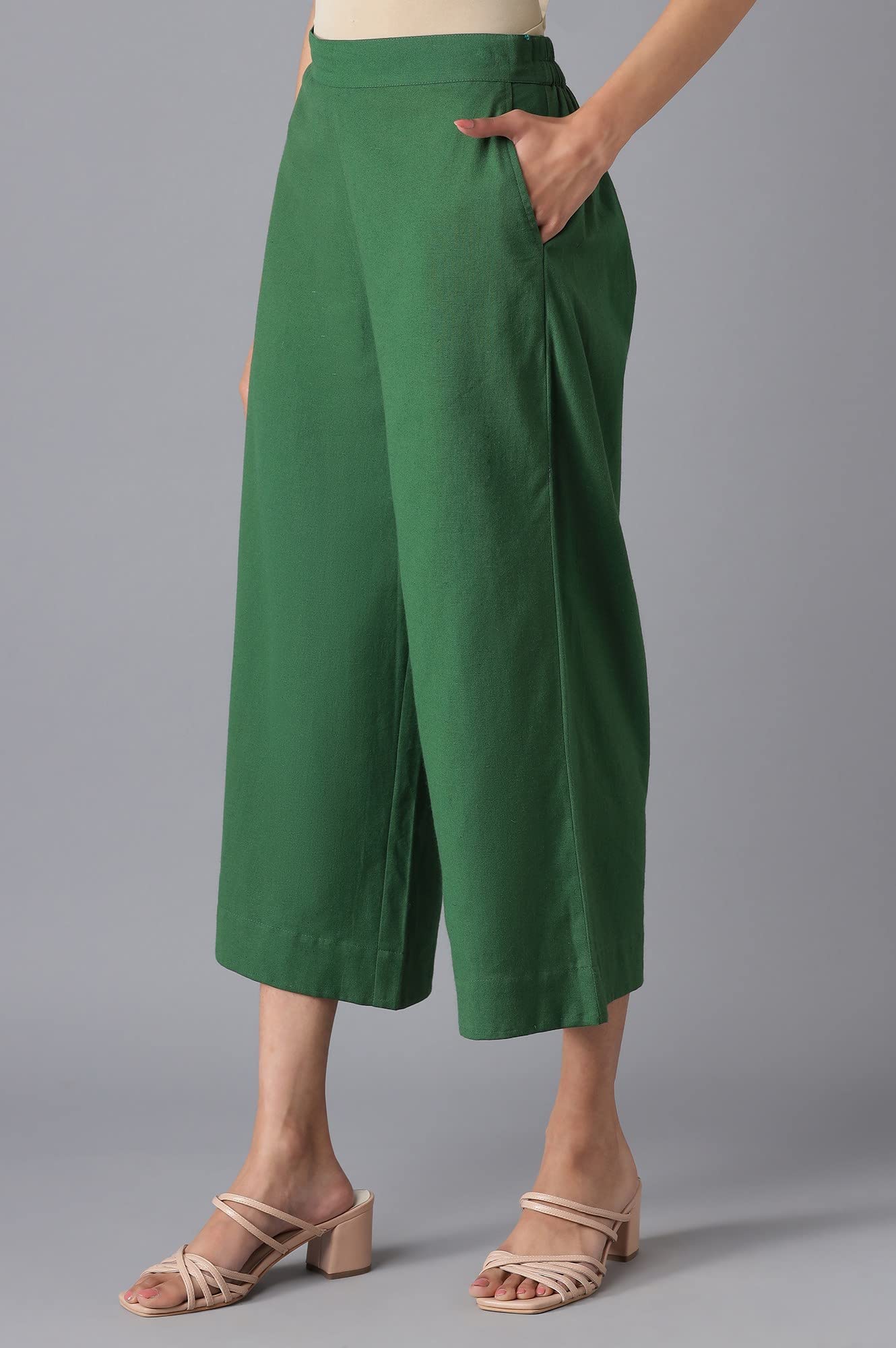 Aurelia Cotton Blend Strechable Culotte For Women | Calf Length Culotte For Women | Cotton Blend Culotte For Women